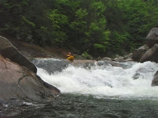 FastFred's first descent of ten foot falls on Wilson Creek