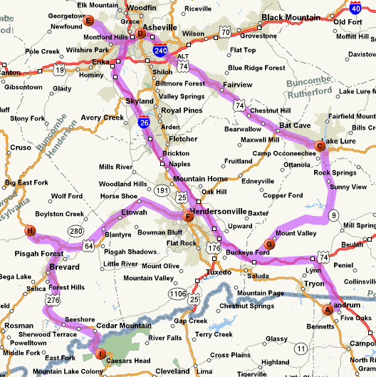 Map of lid free ride in WNC