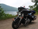 FastFred's motorcycle at Nantahala Lake